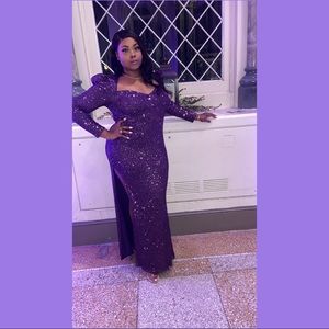 Purple Sequin Formal Dress
